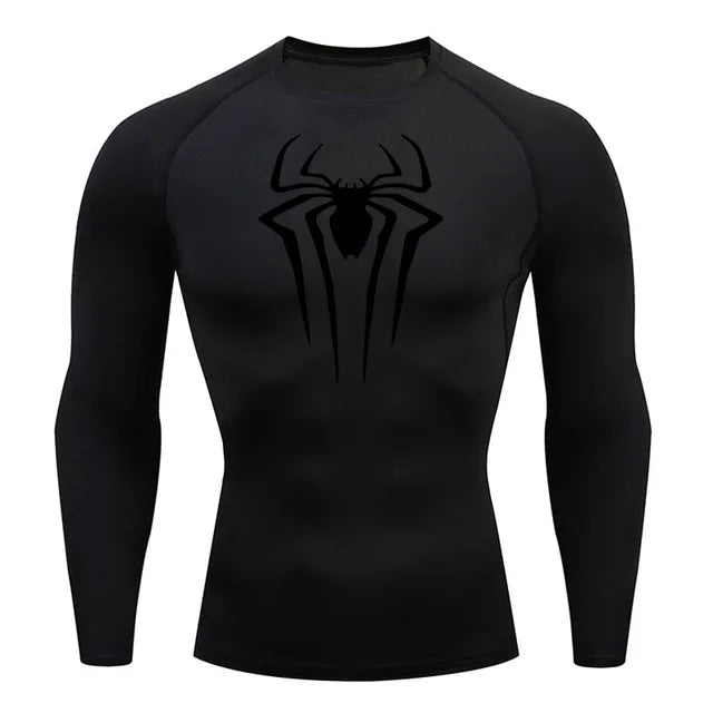 Long Sleeve Spider-Man Compression Shirt | Black / Black