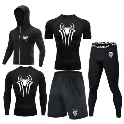 Spider Man Compression Set Jacket Shirt Shorts Pants