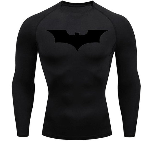 Long Sleeve Batman Compression Shirt - Black / Black - GOTHAM'S LEGACY
