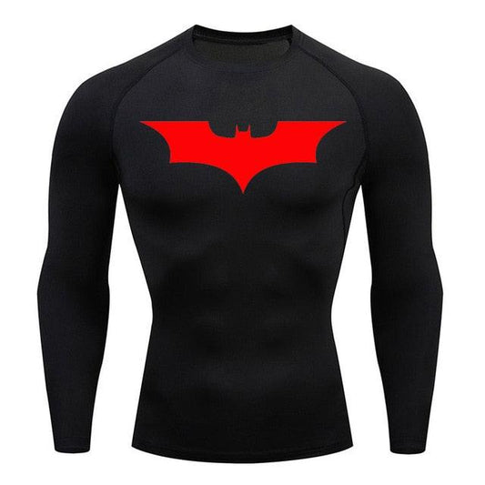 Long Sleeve Batman Compression Shirt - Red / Black - GOTHAM'S LEGACY