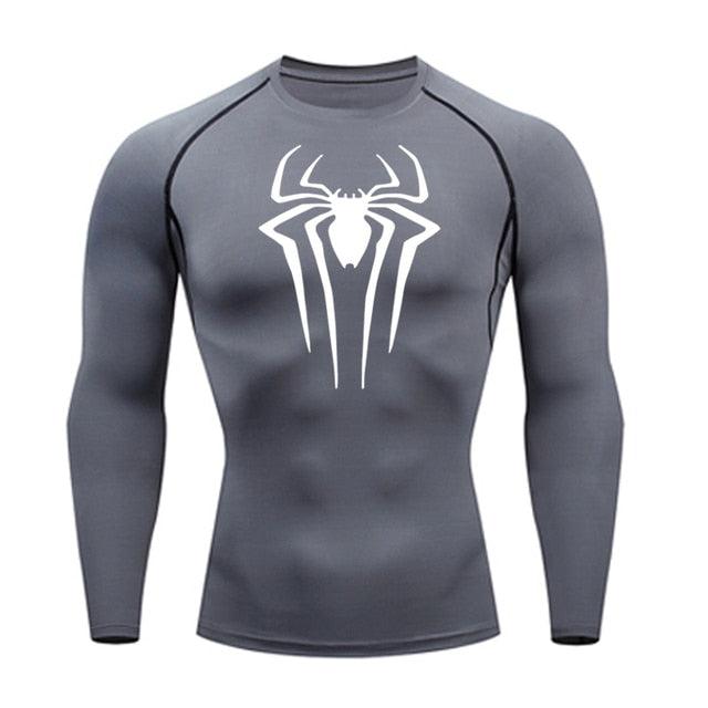 Long Sleeve Spider-Man Compression Shirt | White / Gray - GOTHAM'S LEGACY