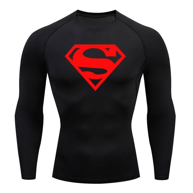 Long Sleeve Superman Compression Shirt - Red / Black - GOTHAM'S LEGACY