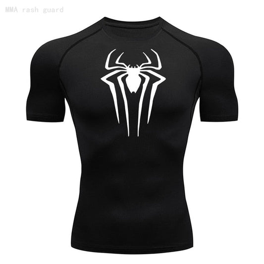 Short Sleeve Spider-Man Compression Shirt - White / Black - GOTHAM'S LEGACY