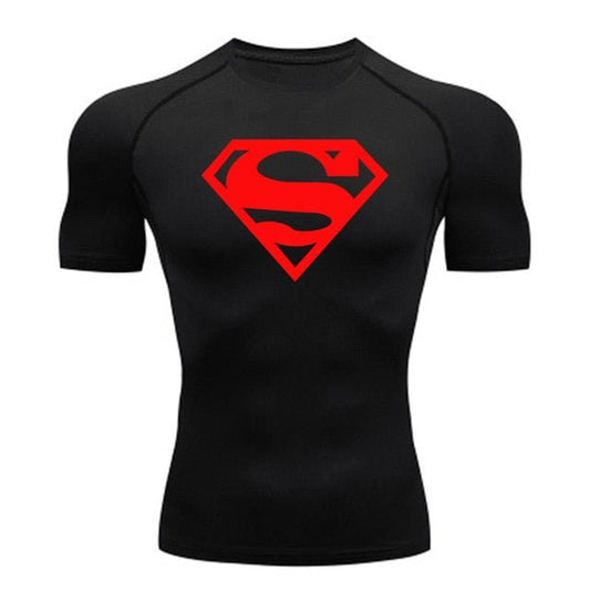 Short Sleeve Superman Compression Shirt - Red / Black - GOTHAM'S LEGACY