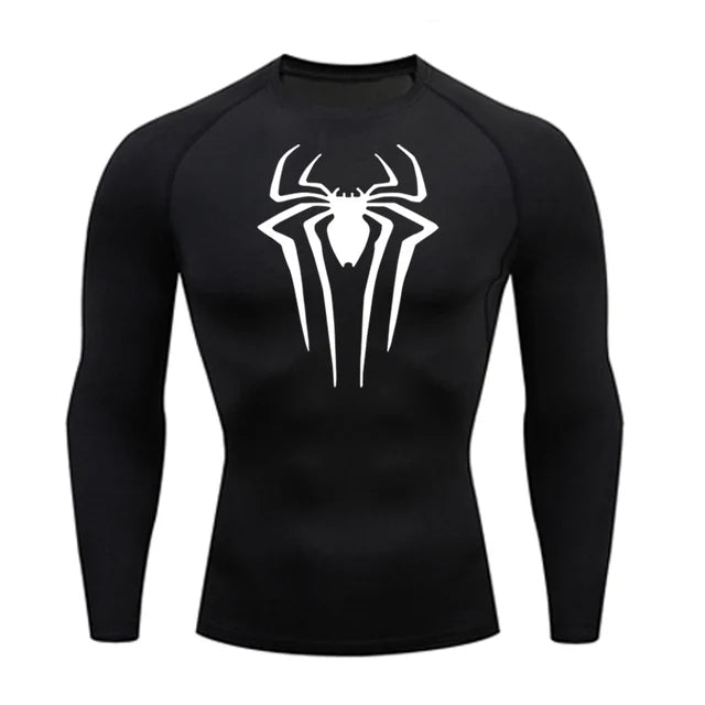 Long Sleeve Spider-Man Compression Shirt |  White / Black