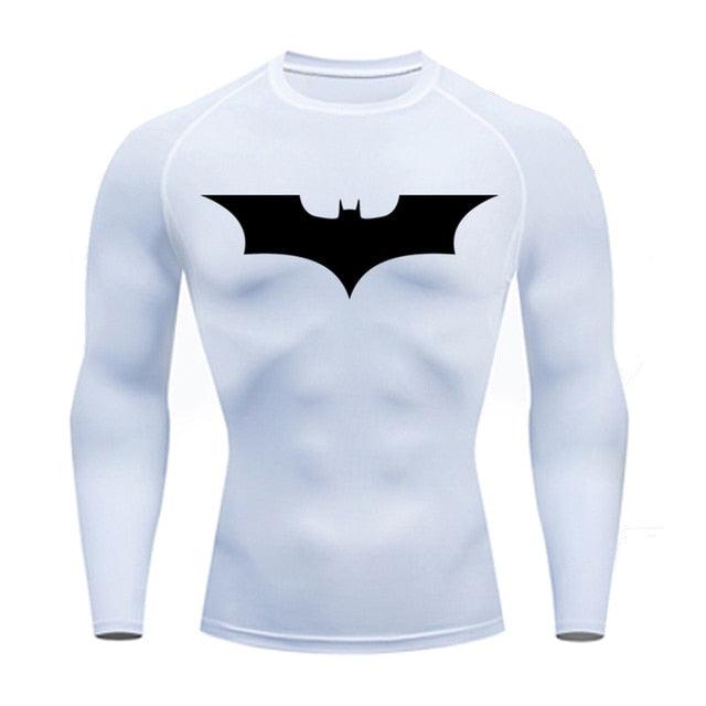 Long Sleeve Batman Compression Shirt - Black / White - GOTHAM'S LEGACY
