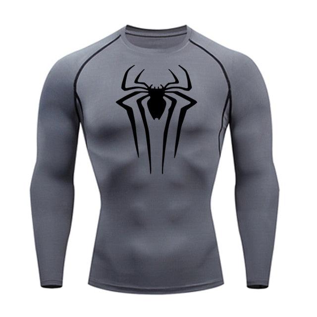 Long Sleeve Spider-Man Compression Shirt | Black / Gray - GOTHAM'S LEGACY