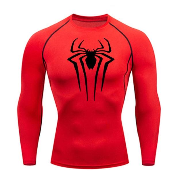 Long Sleeve Spider-Man Compression Shirt | Black / Red - GOTHAM'S LEGACY