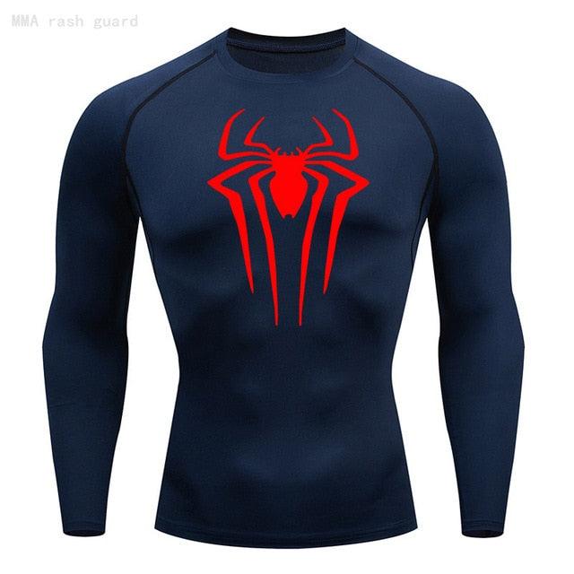 Long Sleeve Spider-Man Compression Shirt | Red / Navy BLue - GOTHAM'S LEGACY